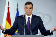 Pedro Sánchez, en la rueda de prensa posterior al último Consejo de Ministros-JOSE LUIS ROCA