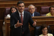 El presidente del Gobierno, Pedro Sánchez, durante una intervención.-DAVID CASTRO/ ARCHIVO