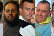LOS CINCO OCCIDENTALES DECAPITADOS POR EL ESTADO ISLÁMICO. De izquierda a derecha, los periodistas James Foley y Steven Sotloff, y los cooperantes David Haines, Alan Henning y Petter Kassig.-