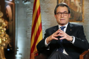 El 'president' Artur Mas se dirige a los catalanes en su mensaje institucional de fin de año.-