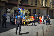 Suceso ocurrido esta mañana en la Calle San Juan de Rabanera. MARIO TEJEDOR