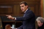 El presidente de Ciudadanos, Albert Rivera, en el Congreso.-JOSÉ LUIS ROCA