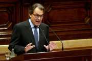 El presidente de la Generalitat en funciones, Artur Mas, durante su intervención en el debate de investidura.-EFE