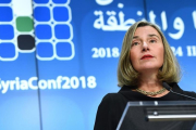 Mogherini, en la cumbre de donantes para Siria de Bruselas.-/ AFP / EMMANUEL DUNAND