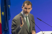 El rey Felipe VI, en un acto en Sevilla.-EFE / JULIO MUNOZ