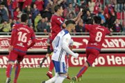 El Numancia espera celebrar algún gol en Zaragoza y la clasificación a la final del play off.-Mario Tejedor