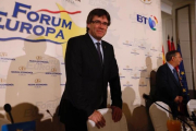 Carles Puigdemont, este viernes en Madrid.-DAVID CASTRO