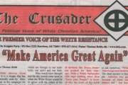 Portada de la publicación del Ku Klux Klan que apoya a Trump.-