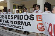 Manifestación de trabajadores de Norma. / VALENTÍN GUISANDE-