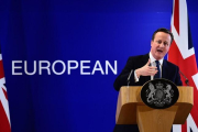 El primer ministro británico David Cameron en la rueda de prensa después del Consejo Europeo este viernes.-EMMANUEL DUNAND / AFP