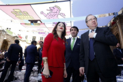 El presidente de la Junta, Juan Vicente Herrera, el consejero de Fomento, Juan Carlos Suárez-Quiñones y la presidenta de las Cortes, Silvia Clemente-ICAL