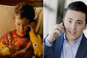 Enrique Espinosa, en su papel más entrañable, como Edu, en el espot de Airtel del 97, y, actualmente, como empresario y fundador de la consultora Angencia Ninja.-