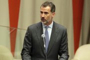 El rey Felipe VI pronuncia su discurso en la cumbre de refugiados de la ONU, el lunes.-EFE