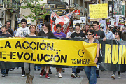 Participantes en la manifestación del 15-M-