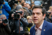 Tsipras a su llegada a la negociación de la financiación por parte de Europa.-AFP / THIERRY ROGE