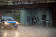 Imagen de archivo de precipitaciones fuertes en Soria capital