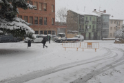 Calle San Lorenzo en la ciudad cerrada al tráfico.