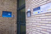Entrada al edificio de Telefónica en Soria.