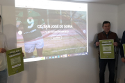 Los responsables del San José, Dani Salazar, Tito Hernansanz y Hugo Palomar, durante la presentación de la Escuela de Fútbol Femenino y la nueva web.