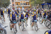 El movimiento Pedalovida a su llegada a la plaza de las Mujeres.