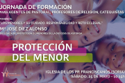 Cartel anunciador de la jornada sobre protección del menor de la Iglesia de Osma Soria.