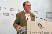 Benito Serrano, en su comparecencia ante los periodistas en Diputación.