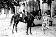 Una caballista en los años 50.