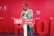 El secretario general del PSOE de Soria, Luis Rey, esta mañana.