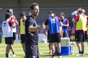 Aitor Calle durante el primer entrenamiento de pretemporada del equipo.