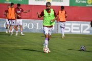 Dieste en pleno calentamiento en las instalaciones de La Planilla de Calahorra.