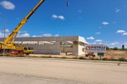 Obras de construcción de la planta Pistelli en Almazán.