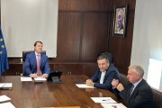 Mañueco, Santos y Ceña en la reunión de este lunes.