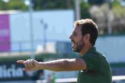 Aitor Calle en el encuentro de hace dos jornadas en el campo del Coruxo.