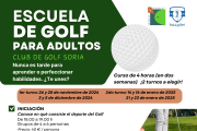 Cartel anunciador de la escuela de golf.