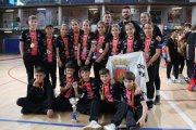 Los dos equipos alevines del Sporting CV Soria con la medalla como campeones de la Copa de España.