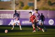 Iago Novo en el encuentro del Pontevedra ante el Valladolid Promesas.