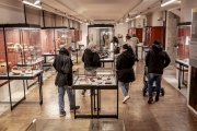 Un grupo de visitantes del Museo Numantino.