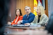 El consejero de Movilidad durante la reunión celebrada ayer en la Delegación Territorial.