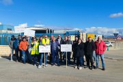Concentración de los trabajadores de Losán este lunes 17 de enero.