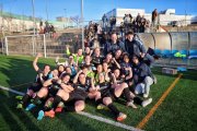 El equipo femenino del Golmayo Camaretas celebrando el título de Liga Provincial logrado este sábado.