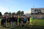 El equipo femenino del C.D. Camaretas celebrando el título de Liga.