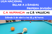Cartel del partido entre numantinos y vallecanos.