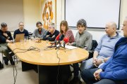 Delegados del comité de empresa y de la Junta de Personal del Ayuntamiento de Soria, hoy en rueda de prensa.