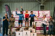 El podio con las mejores en la carrera.
