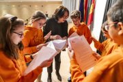 Alumnos de un colegio de Soria en un certamen este mes de marzo.