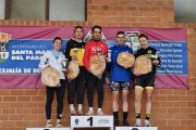 Podio de la prueba con protagonismo soriano.