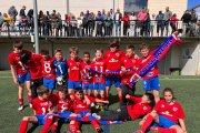 Los alevines del C.D. Numancia durante un torneo.