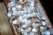 Granizo caído este miércoles en Soria.