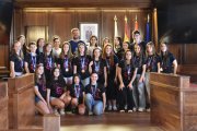 Las integrantes del club soriano durante la recepción en el Consistorio.