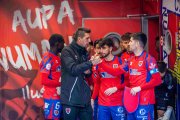 Pablo Ayuso en la previa de un encuentro del Numancia de la pasada temporada.